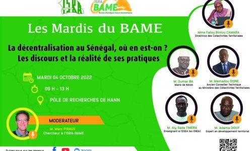  26<sup class="typo_exposants">e</sup> « Mardi du BAME » - La décentralisation au Sénégal, où en est-on ?